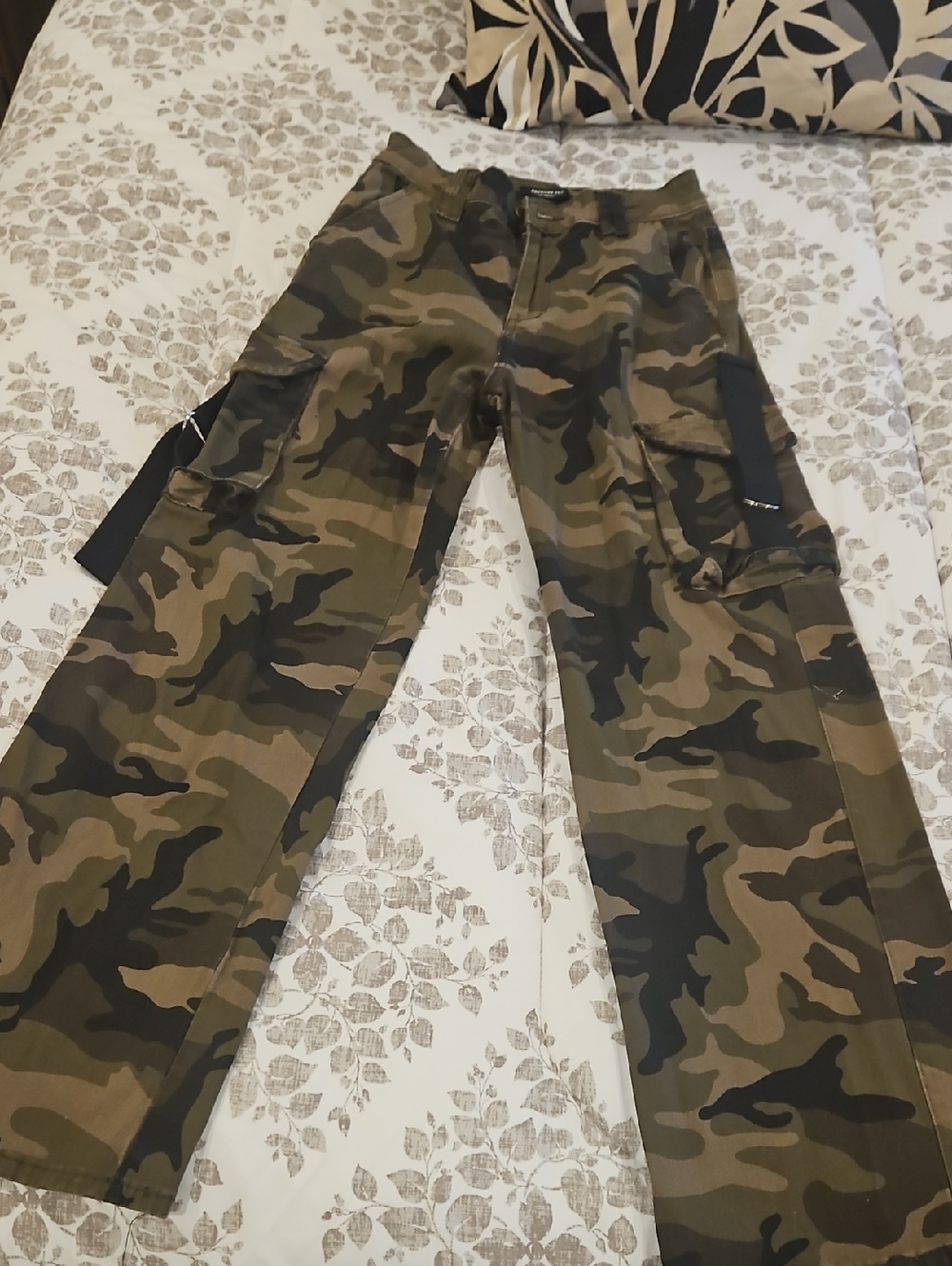 American Bazi Olive & Black Camo Bootcut Cargo Pants